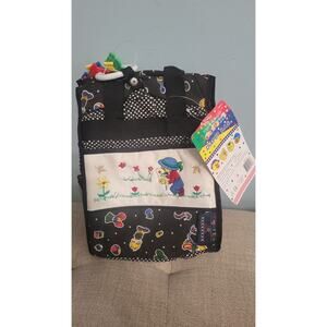 Vintage Elegant Kids 2000 Diaper Bag – Black/White with Embroidered Design – New